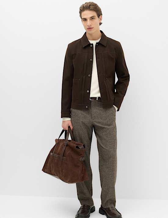 Faux Suede Utility Jacket