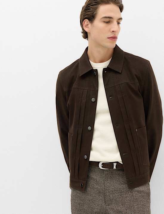 Faux Suede Utility Jacket