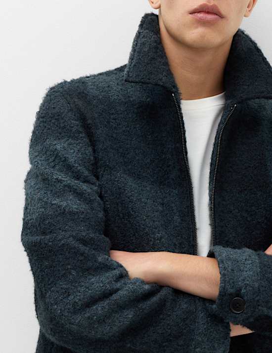 Boucl&eacute; Zip Through Jacket