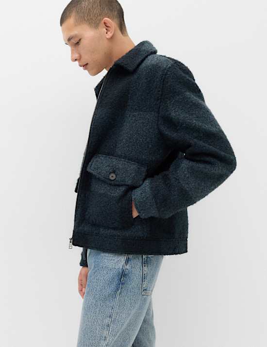 Boucl&eacute; Zip Through Jacket