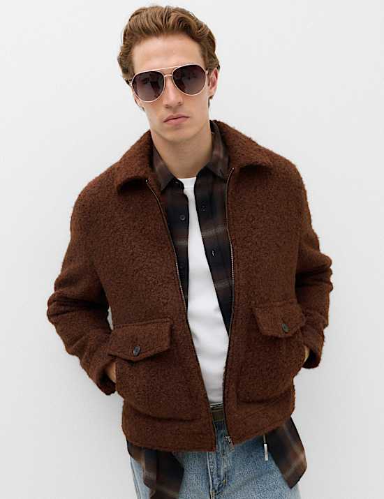 Boucl&eacute; Zip Through Jacket