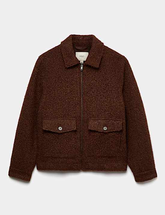 Boucl&eacute; Zip Through Jacket
