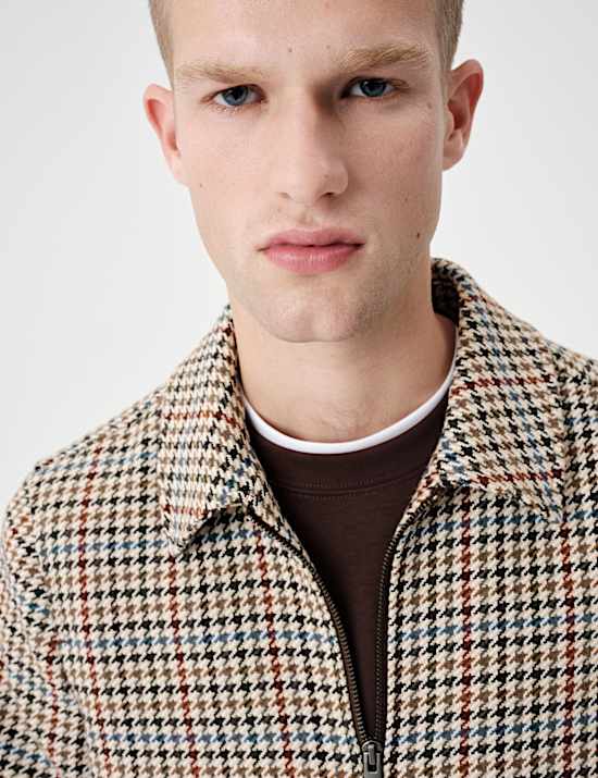 Wool Blend Textured Short Jacket