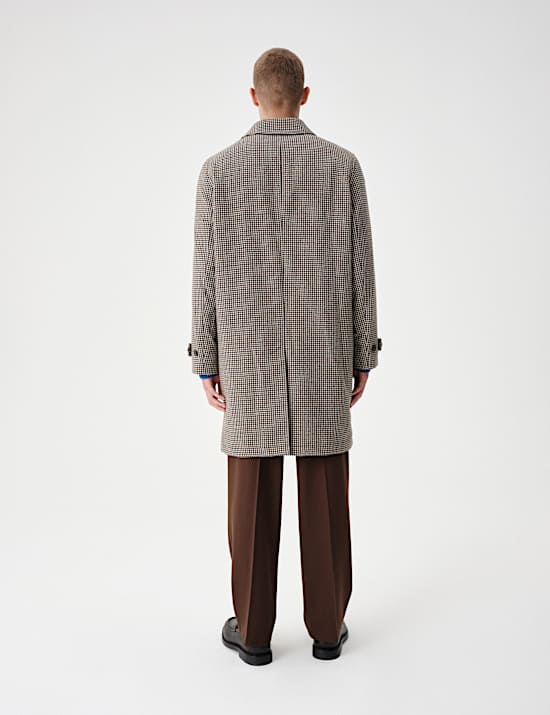 Wool Blend Textured Padded Long Coat