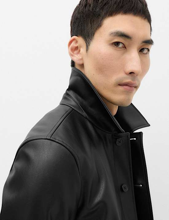 Faux Leather Chore Jacket