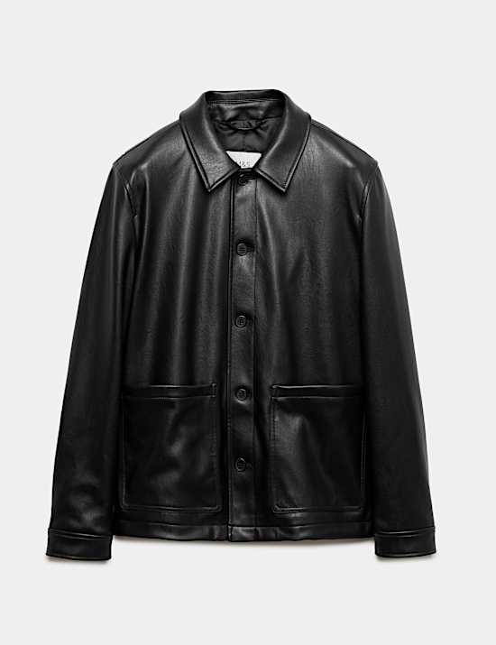 Faux Leather Chore Jacket
