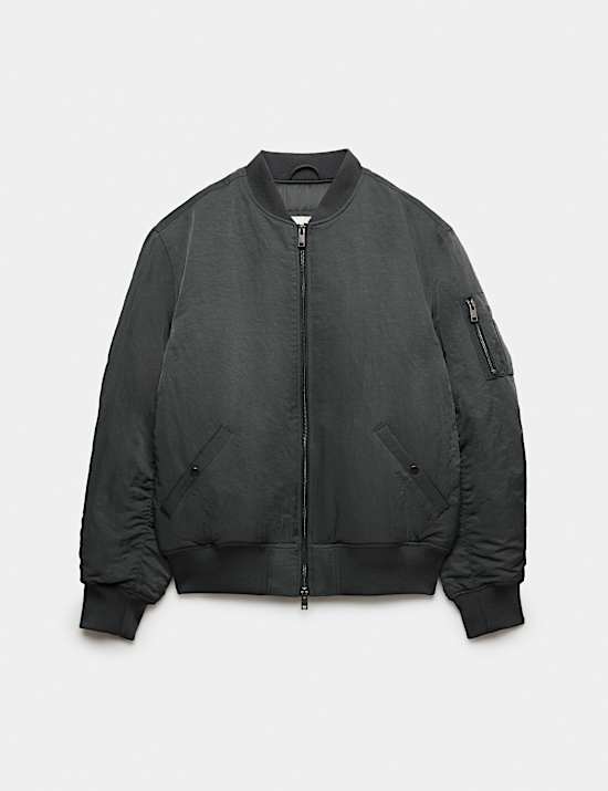 Textured Padded Bomber Jacket