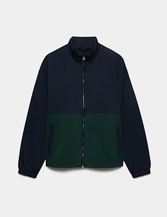 Colour Block Zip Through Jacket