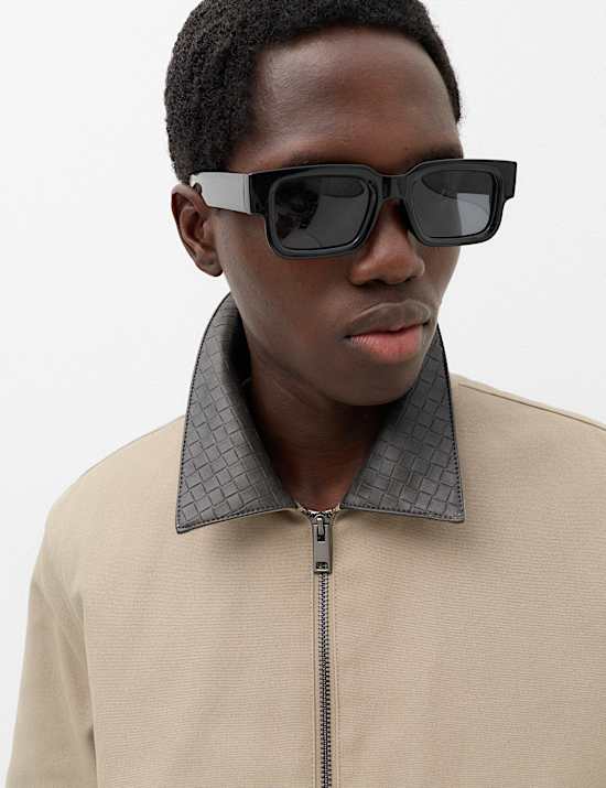 Pure Cotton Contrast Collar Harrington Jacket