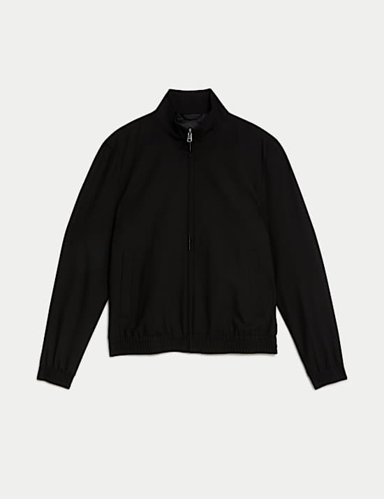 Funnel Neck Stretch Bomber Jacket