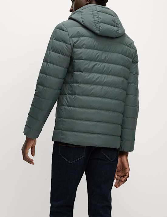 Licht, gevuld jack met veren en dons