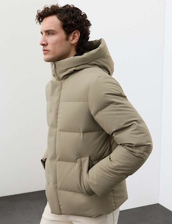 Chaqueta acolchada de pluma y plum&oacute;n con Stormwear&trade;