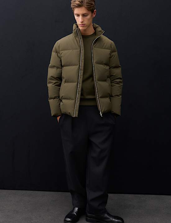 Feather & Down Funnel neck Puffer Jacket with Stormwear&trade;
