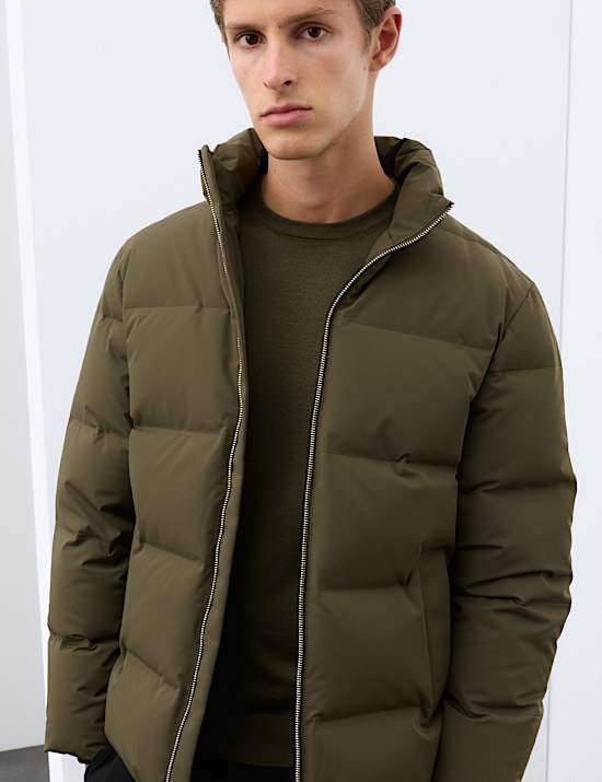 Feather & Down Funnel neck Puffer Jacket with Stormwear&trade;