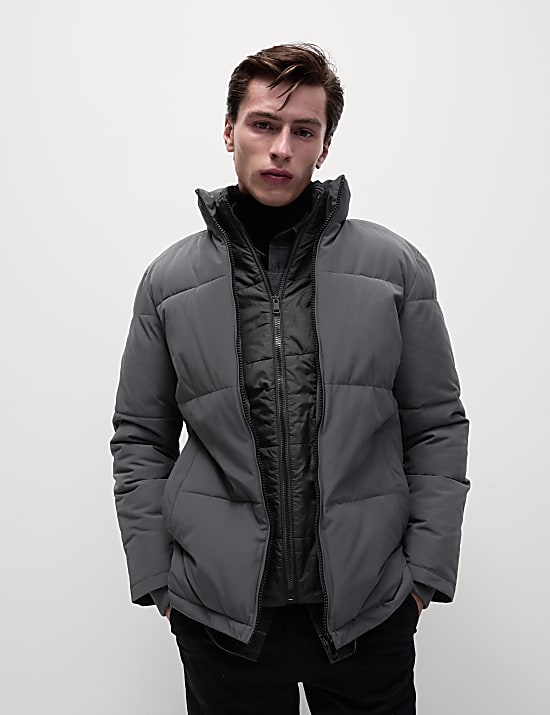 Double Collar Puffer Jacket with Thermowarmth&trade;