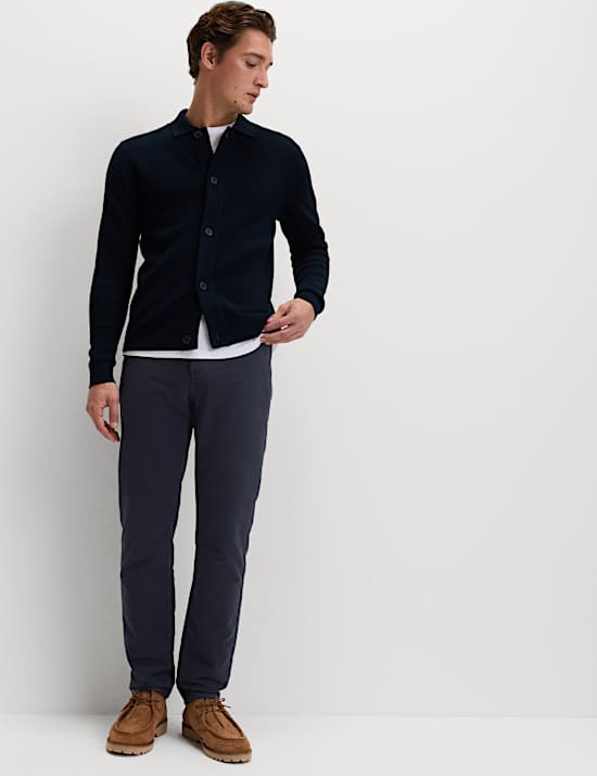 Pantalon 5 poches coupe droite en tissu Moleskin d’origine italienne