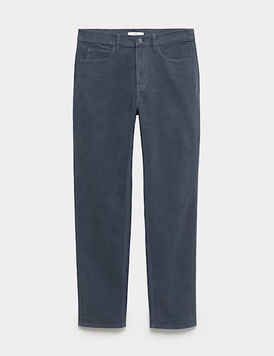 Pantalon 5 poches coupe droite en tissu Moleskin d’origine italienne