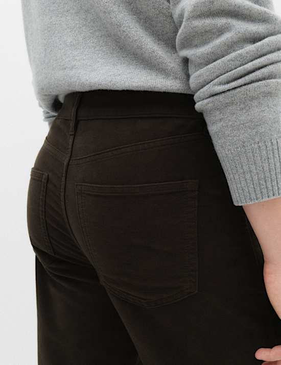 Pantalon 5 poches coupe droite en tissu Moleskin d&rsquo;origine italienne