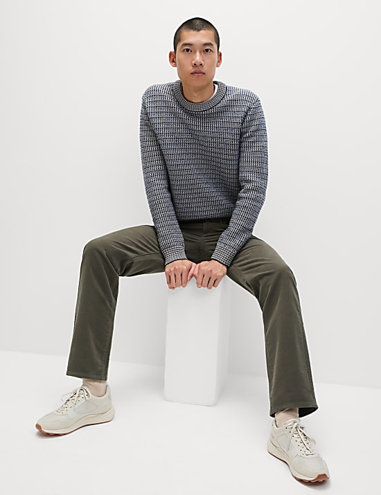 Straight Fit Italian Moleskin 5 Pocket Trousers