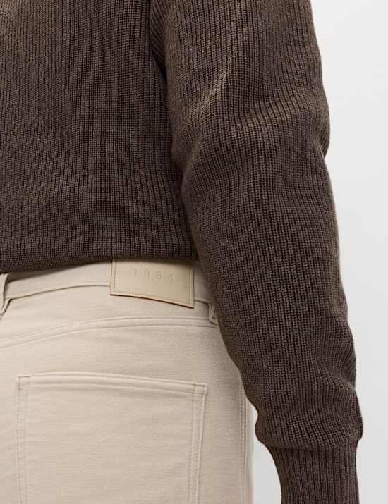 Παντελόνι από ύφασμα moleskin ιταλικής προέλευσης με ίσια γραμμή και 5 τσέπες