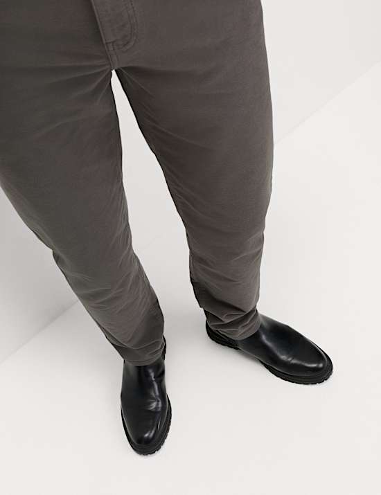 Pantalon 5 poches coupe droite en tissu Moleskin d’origine italienne