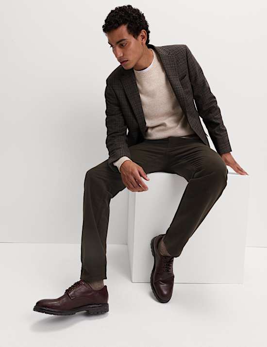 Straight Fit Italian Moleskin 5 Pocket Trousers