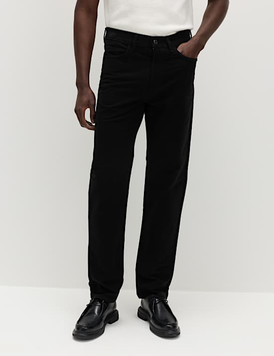 Straight Fit Italian Moleskin 5 Pocket Trousers