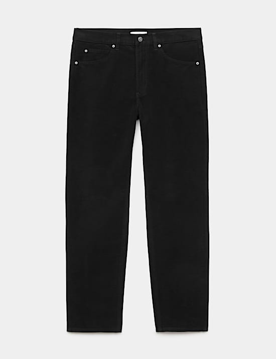 Straight Fit Italian Moleskin 5 Pocket Trousers