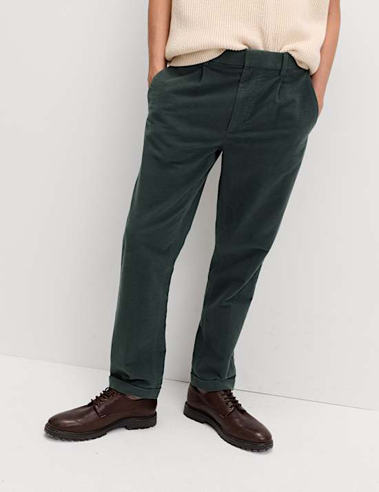 Regular Fit Italian Moleskin Trousers
