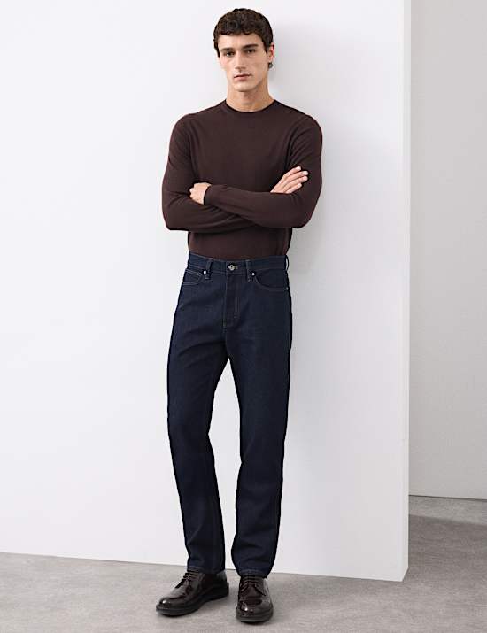 Gerade geschnittene Jeans mit Wolle