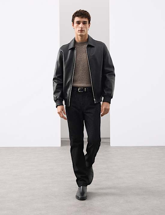 Straight Fit Jeans with Wool