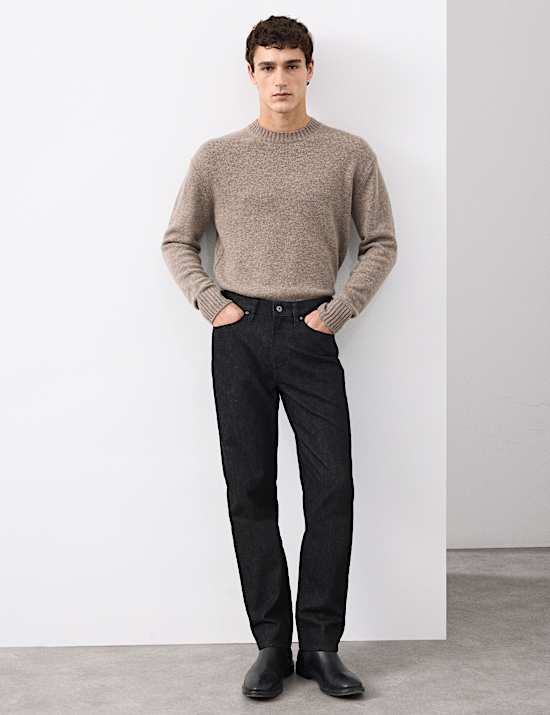 Straight Fit Jeans with Wool