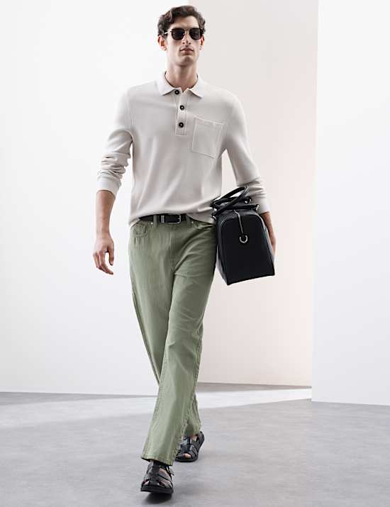 Jean l&eacute;ger coupe large en lin m&eacute;lang&eacute;