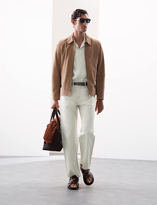 Leichte Loose Fit Jeans aus Leinenmischgewebe