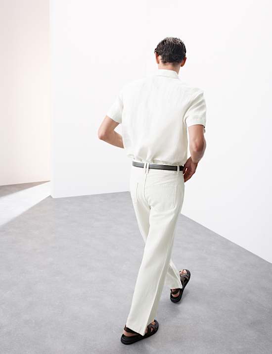 Leichte Loose Fit Jeans aus Leinenmischgewebe