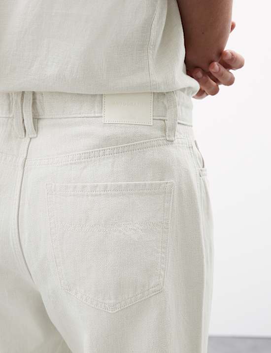 Leichte Loose Fit Jeans aus Leinenmischgewebe