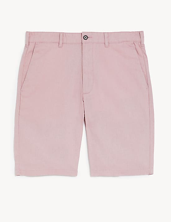 Linen Mix Plain Regular Fit Shorts