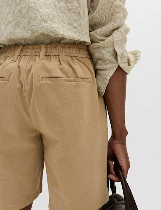 Half-Elasticated Waist Stretch Chino Shorts