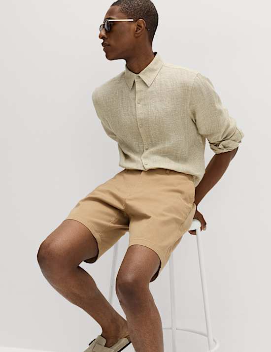 Half-Elasticated Waist Stretch Chino Shorts