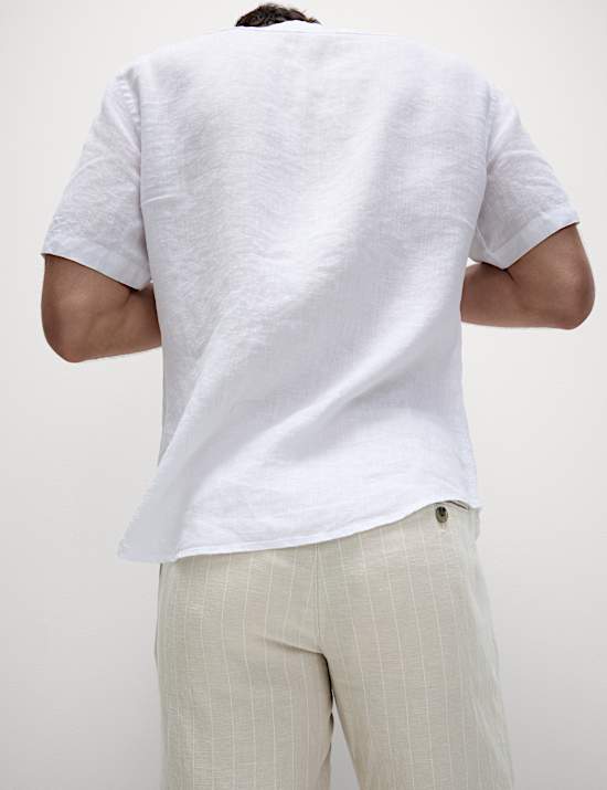 Regular Fit Cotton Linen Blend Chino Shorts