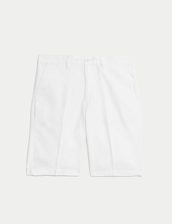 Regular Fit Cotton Linen Blend Chino Shorts