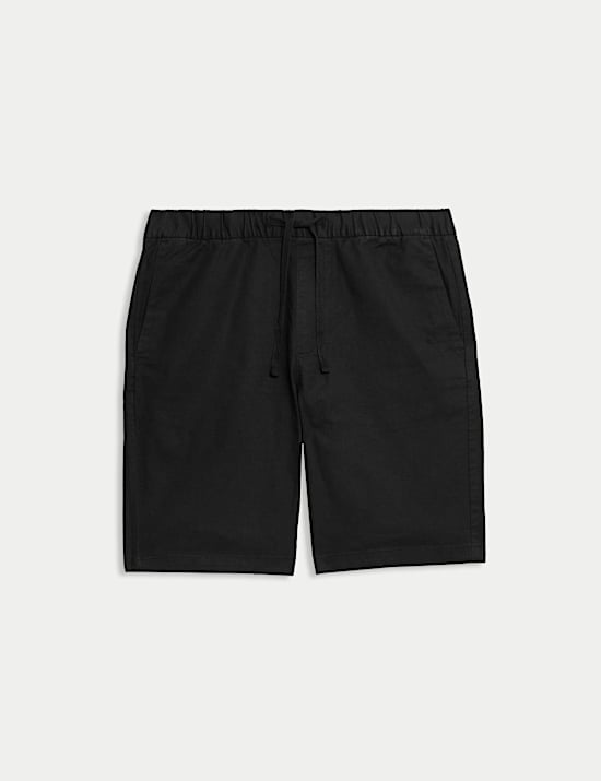 &Scaron;ortky ze směsi lnu a bavlny, s elastick&yacute;m pasem