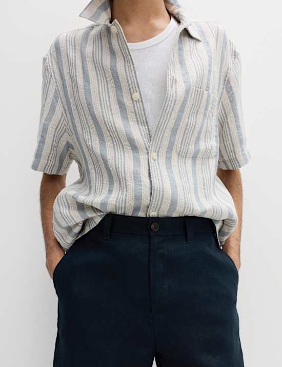 Loose Fit Pure Linen Chino Shorts