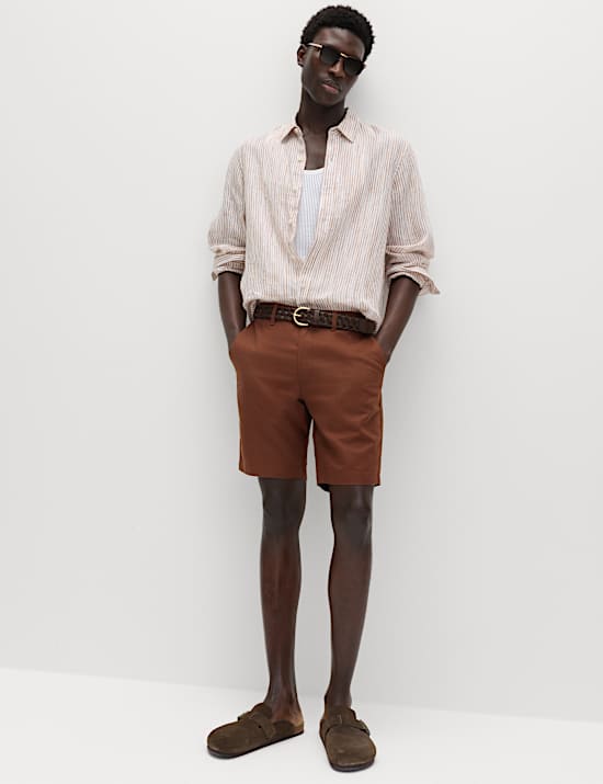 Linen Blend Chino Shorts