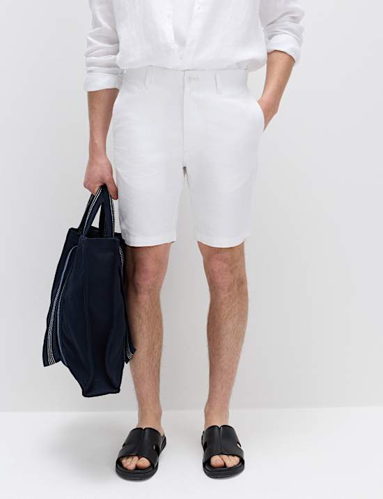 Linen Blend Chino Shorts