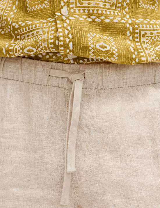 Pure Linen Elasticated Waist Shorts