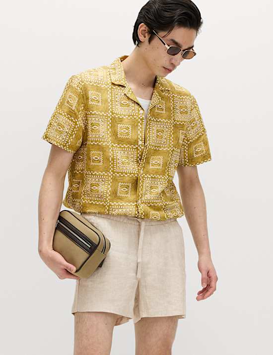 Pure Linen Elasticated Waist Shorts