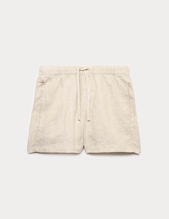 Pure Linen Elasticated Waist Shorts