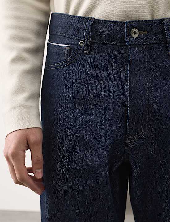 Loose Fit Pure Cotton Japanese Selvedge Jeans