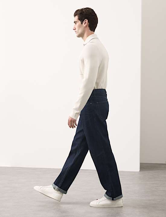 Loose Fit Pure Cotton Japanese Selvedge Jeans